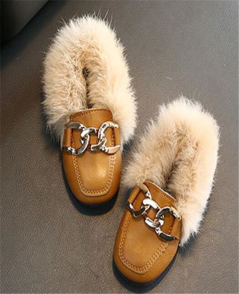 Tasarımcı Çocuk Ayakkabı Moda Sneaker Erkek Kız Kızlar Tavşan Kürk Botları Sonbahar Kış Çocuk Çocuk Loafers Toddler Çocukr Bebek Sıcak Ayakkabı