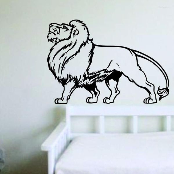 Adesivi murali Cartone animato Grande re leone Decal Baby Nursery Camera dei bambini Jungle Woodland Animal Sticker Teen Playroom Decor