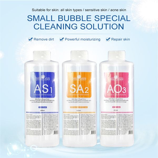 AS1 SA2 AO3 Small Bubble Aqua Peeling Solution Hydra Dermabrasion Maschinenzubehör für alle Hauttypen Gesichtstiefenreinigung Heim- und Spa-Nutzung