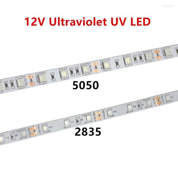 Ультрафиолетовая полоса UV 395-405NM Ultraviolet 2835/3528 SMD 60LED/M Гибкая ленточная ленточная лента
