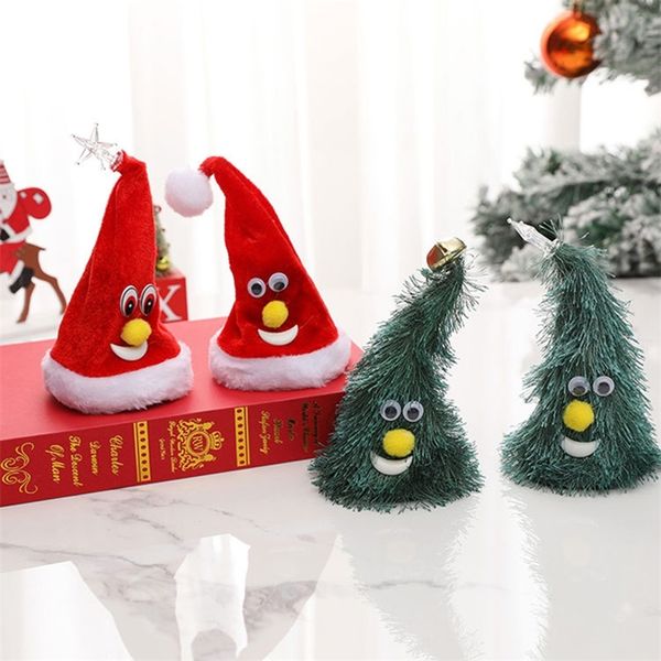 Decorações de Natal 1pc Hat Electric Star Bell Christmas Swing Tree, presente de natal para crianças para ornamentos de Natal Adereços 220921