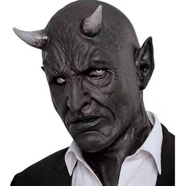 Parti Maskeleri Cadılar Bayramı Dekorasyonları Boynuz Demon Devil Killer Lateks Maske Cosplay Kostüm Props 220920