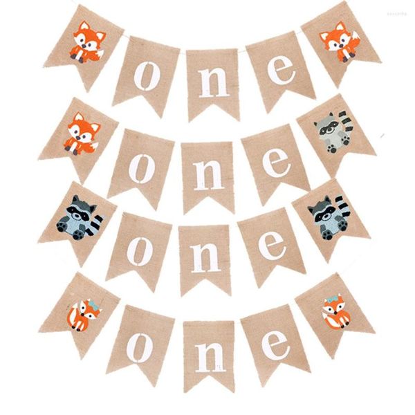 Decorazione per feste Seggiolone per animali Banner Decorazioni di compleanno Sedia per bambini Ghirlanda Prima tartaruga di tela ONE Baby Show