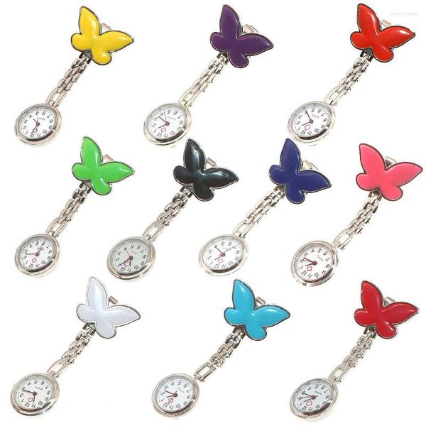 Taschenuhren, Schmetterlingsförmige Uhr, niedliches Cartoon-Damen-Quarzwerk, Muster, gutes Geschenk, Schmetterling
