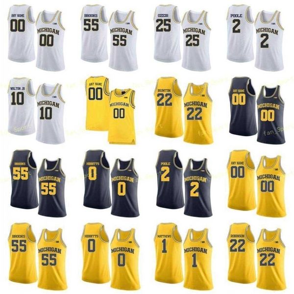 Nik1 NCAA College Michigan Wolverines Jersey de basquete 0 David DeJulius 11 Castleton 14 Harrison 15 Jon Teske costume costurado