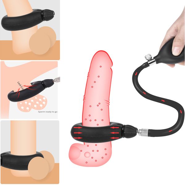 Güzellik ürünleri yeni şişme penis yüzük gecikme boşalma ereksiyon horoz kilit esaret top sedye halkaları yetişkin bdsm erkekler için seksi oyuncaklar eşcinsel