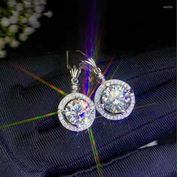 Медальоны сияют 3CT Моассанит подвесной серебряный цвет очарование свадебное ожерелье для женских ювелирных украшений для женщин
