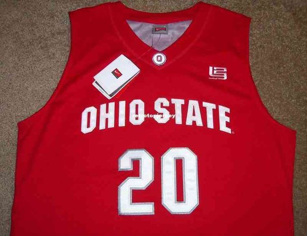 Грег Оден Огайо штат Buckeyes LBJ Jersey Swind Mens Shinked Basketball Frong