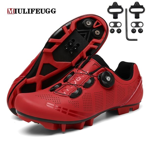 Scarpe antinfortunistiche Ciclismo MTB con Clits Men Route Cleat Road Bike Speed Flat Sneaker Racing Donna Bicicletta Mountain Spd Calzature da ciclismo 220921