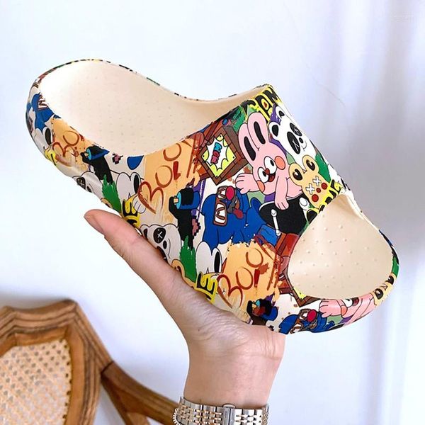 Pantofole Donna Uomo Estate Sandali da spiaggia Sandali Gioco di cartoni animati Infradito Ragazzi Ragazze Coppie Scarpe da bagno con suola spessa