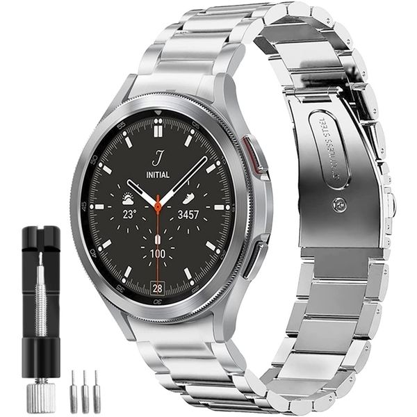 Смотреть полосы Galaxy Watch 4 5 Строка из нержавеющей стали для Samsung Watch45 44 мм 40 мм классический 46 -мм 42 -мм полоса.