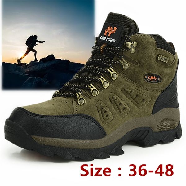 Scarpe antinfortunistiche Taglia grande 48 Scarponi da trekking Uomo Estate Inverno Outdoor Pelliccia calda antiscivolo Moda Donna Calzature Ragazzi Lavoro Stivaletto Autunno 220921