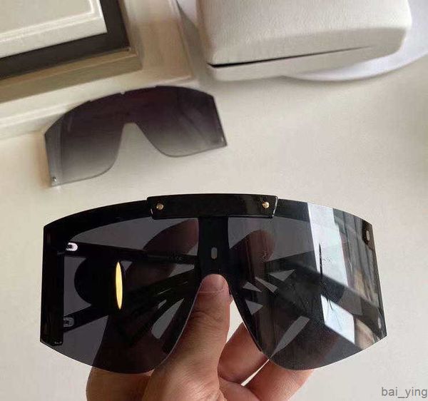 Shield Wrap Sonnenbrille 4393 Schwarz Grau Extra Wechselobjektiv Sonnenbrille Gafa de Sol Mode Übergroße Sonnenbrille UV400-Schutz Baiying