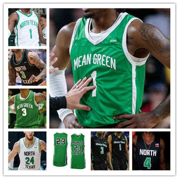 O WSKT College usa NCAA North Texas significa camisa de basquete verde unt