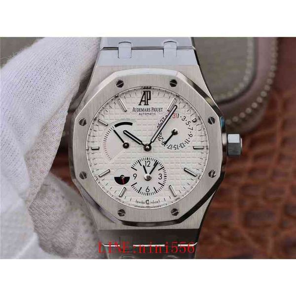 Серия 26120 Многофункциональные часы с белой пластиной Автоматические механические мужские часы Реальный снимок перед