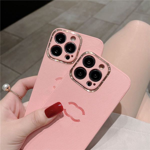 Handyhüllen für iPhone 14 Pro Max 13 PLUS 12 11 Xs Xr Designer Phonecase Rosa Buchstabe Luxus Hülle Cover Shell Silikon stoßfest