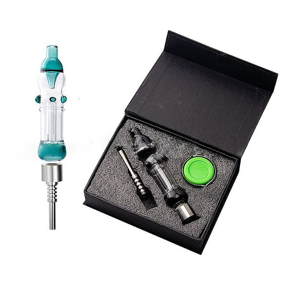 Multcolors Nector Collectors Kit Glas Shisha NC Kits Ceamic Quartz Nail Titanium Nails Wasserpfeifen Wachsbehälter mit Retail Box Pack Collector Hookahs