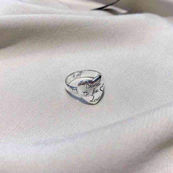 Ringos de banda 925 Silver Simple Hollow Out Ring Love Love Femless Female Exclusive Design Jewel