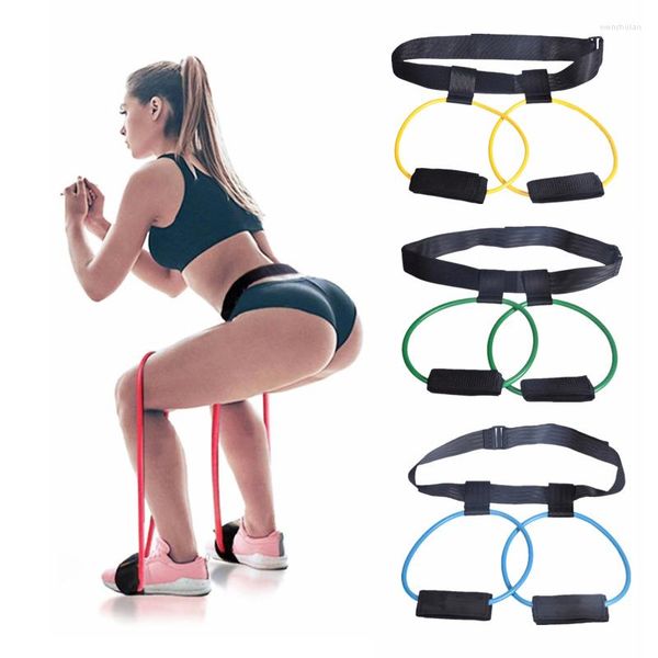 Bandas de resistência Fitness Women Booty Conjunto para Bulegs Treinamento muscular Ajuste o treino de exercícios de pedal elástico da cintura