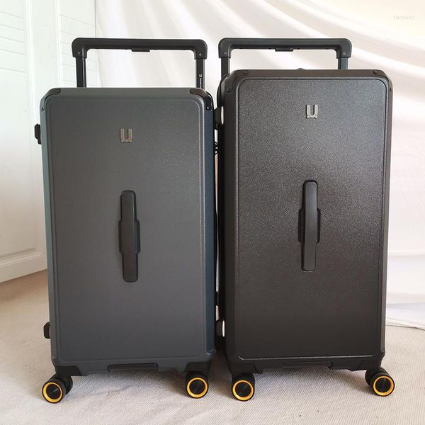 Koffer Reisegepäck Verdickter Universal-Rad-Trolley-Koffer mit großem Fassungsvermögen 26/28/30 breiter Koffer mit USB-Aufladung