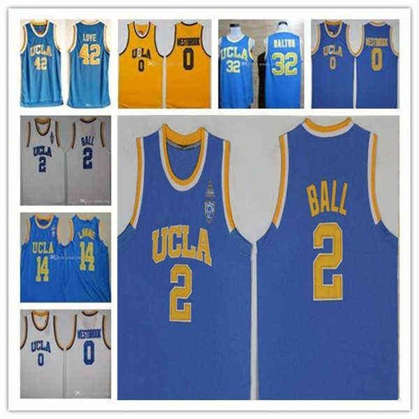 Wskt trägt das Basketballtrikot der Ncaa College UCLA Bruins von Russell Westbrook, Lonzo Ball, Zach LaVine, Reggie Miller, Bill Walton, Kevin Love, blau genäht