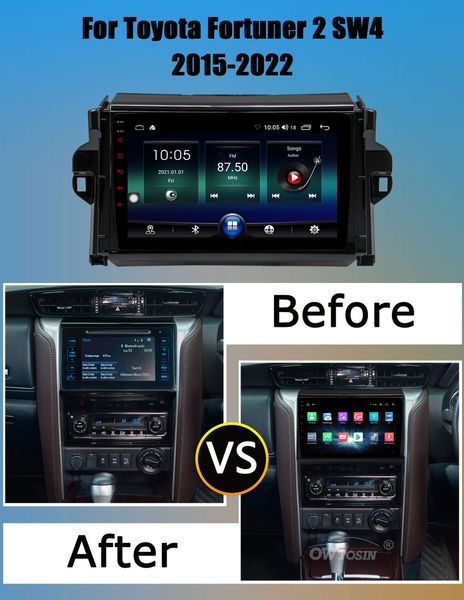 9 Zoll GPS Navigation Auto Video Multimedia-Player Radio Touchscreen Bluetooth Head Unit Android für TOYOTA FORTUNER 2015-2018 COVERT