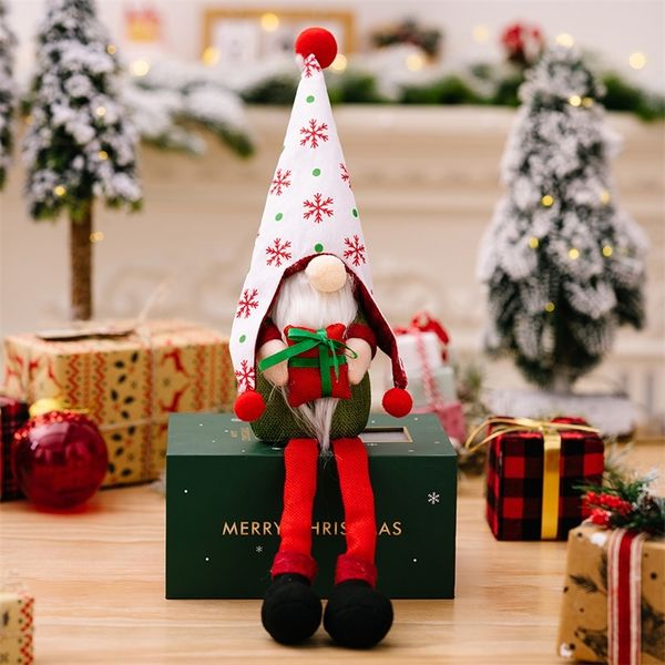 Decorações de Natal 1pc Cloth Christmas sem rosto boneca de brinquedo de brinquedo de pelúcia boneca gnome Gnome Scandinavian ELF Ornament Party Decoração de Natal 220921