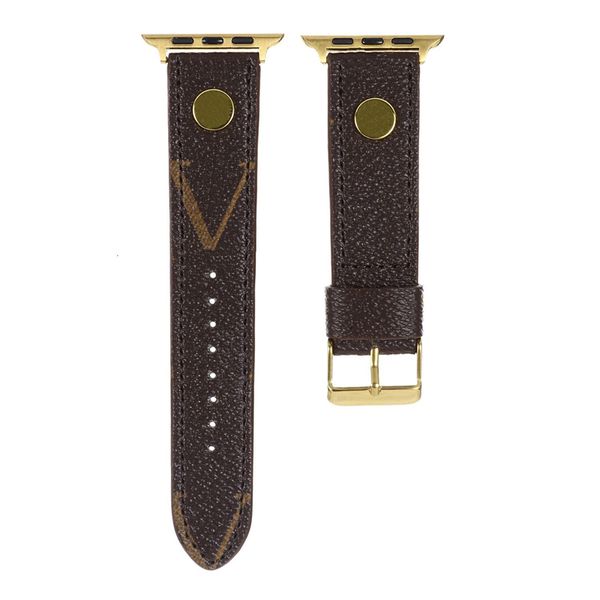 Smart Straps Designer-Leder-Uhrenarmband für Iwatch Band 38 mm 40 mm 41 mm 42 mm 44 mm 45 mm Buchstaben Smart Strap EYAE