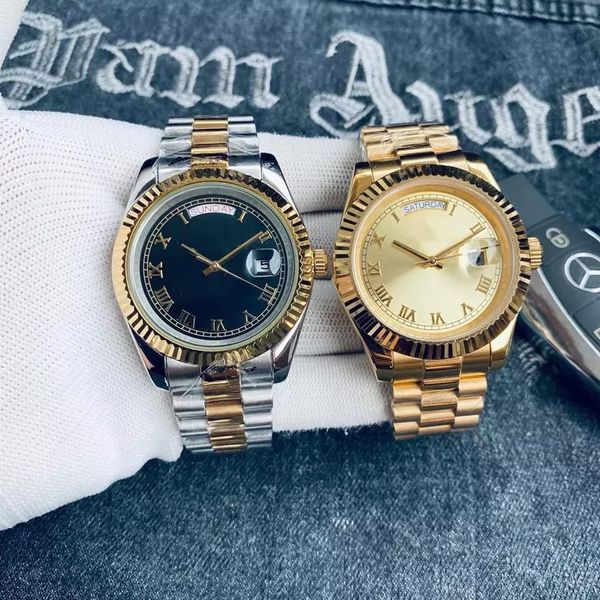 Bilek saatleri Moda Erkekler İzle 41/36mm Datejust Otomatik Mekanik Hareket İzler Pembe kadran Paslanmaz Çelik Kayış Spor Tasarımcısı