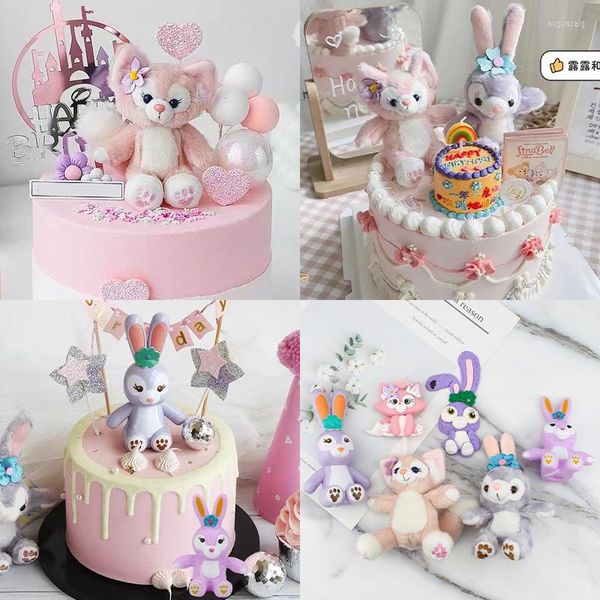 Forniture festive Cartone animato Simpatico peluche Bambini Decorazione torta per bambini Topper cupcake Decorazione felice giorno di Pasqua Bomboniera di compleanno per bambini