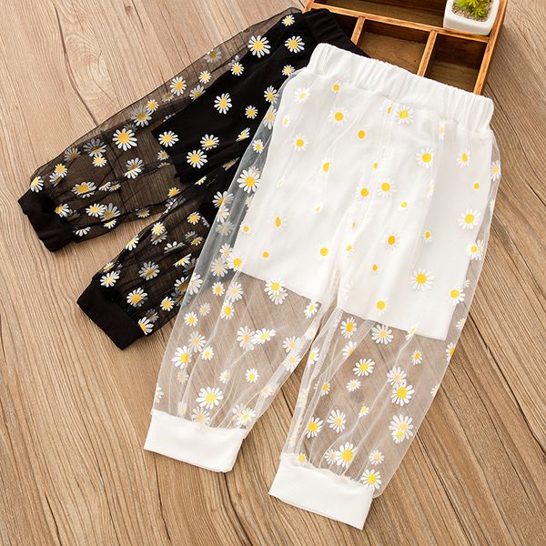 Mode Sommer Mädchen Kinder Lose Hosen Dünne Anti-mücken Hosen Toodler Blumen Leggings Casual Baby Kinder Breite Hosen 1-6 20220921 E3