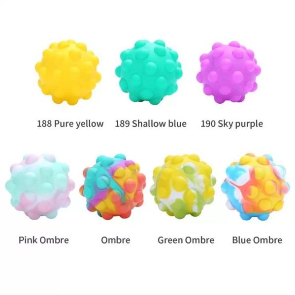 2022 Fidget Toy Push Bubble 3D Silicone Pression Reduzindo a bola Sensorial Puzzles Board Kids Fingers Squeezy Squeeze Mesa Fiets Toys ZM921