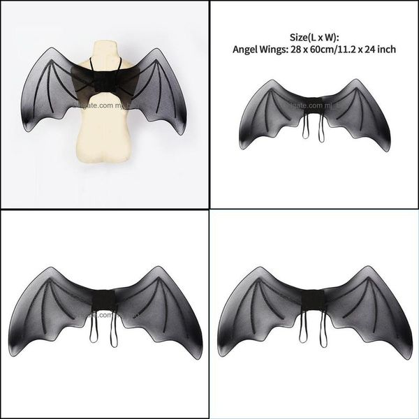 Decoração de festa Páscoa Cool Devil Wings Bat Black Vampire Kids Halloween Cosplay Dress Up Performance Props Little Drop Delivery 202 DHGJF