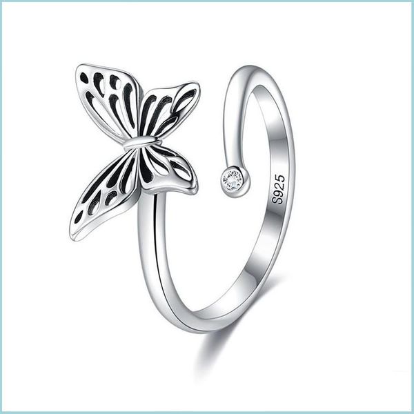 Кольца Band Rings Sterling Sier Ring Butterfly Open Ring