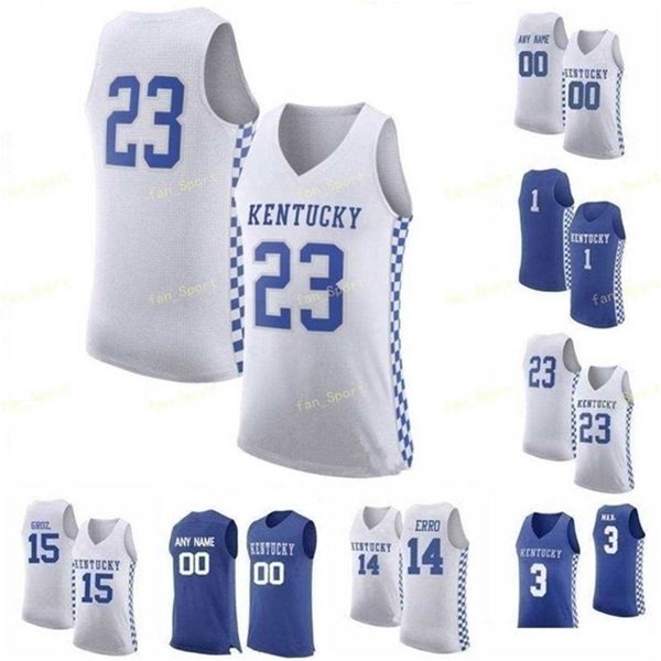 SJ NCAA College Kentucky Wildcats Basketball Jersey 22 Shai Gilgeous-Alexander 15 Cousins ​​0 Quade Green 2 Ashton Hagans Custom Stitched