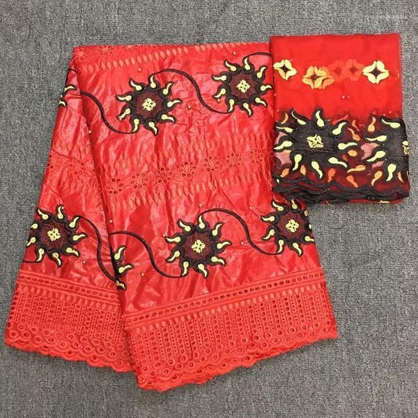 Ткань одежды Красивая Базиновая Риш -Парня Высококачественные африканские ткани getzner, вышитые для платья