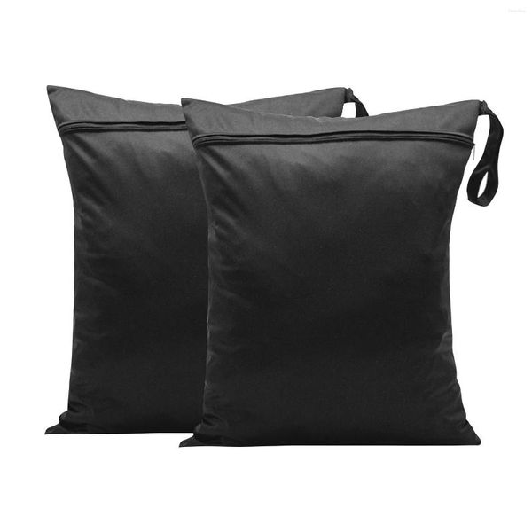 Bolsas de roupa 2pcs Bolsa de viagem nadar roupas molhadas de roupas de ginástica ioga bolsa impermeável de grande capacidade de maiô pendurado lavável preto