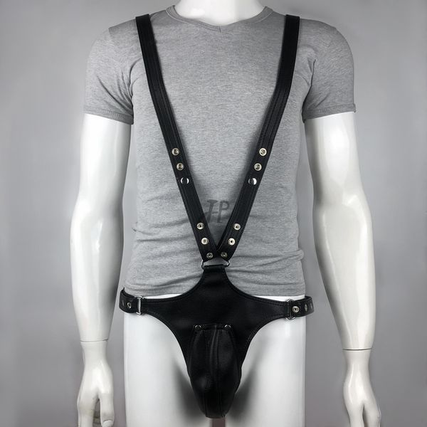 Slip Mutandine Biancheria intima erotica BDSM Costume fetish Uomo Gay Imbracatura in pelle Corpo Bondage Cintura Cinghia Punk Rave Cock Cage Castità Mutandine 220922