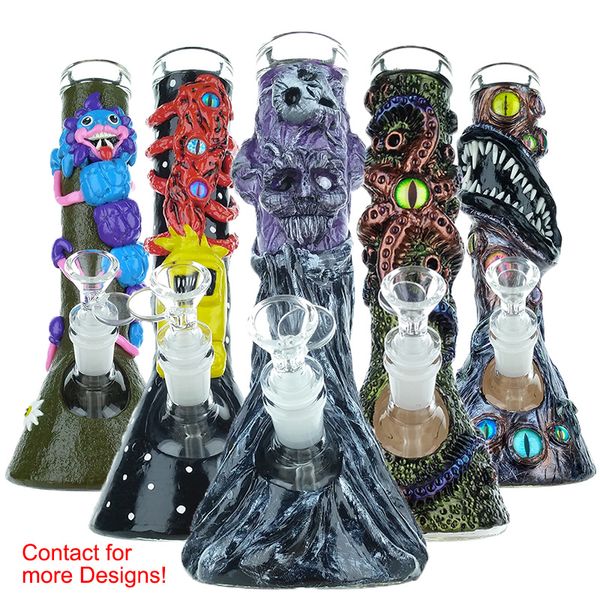 Gla Becher Bong 10 Zoll Bong Huggy Wuggy Oma Monster Horror Games Lustige Tintenfisch -Dab Rigs Playtime Ice Catcher Wasserrohr trockener Kräuterglas Rig Kopftes Halloween