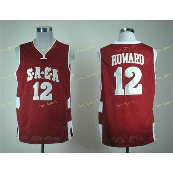 Sj HOT SACA High School 12 Dwight Howard 12 Maglie Maglia da basket da uomo Collezione di magliette cucite vintage sport classico Saldi natalizi