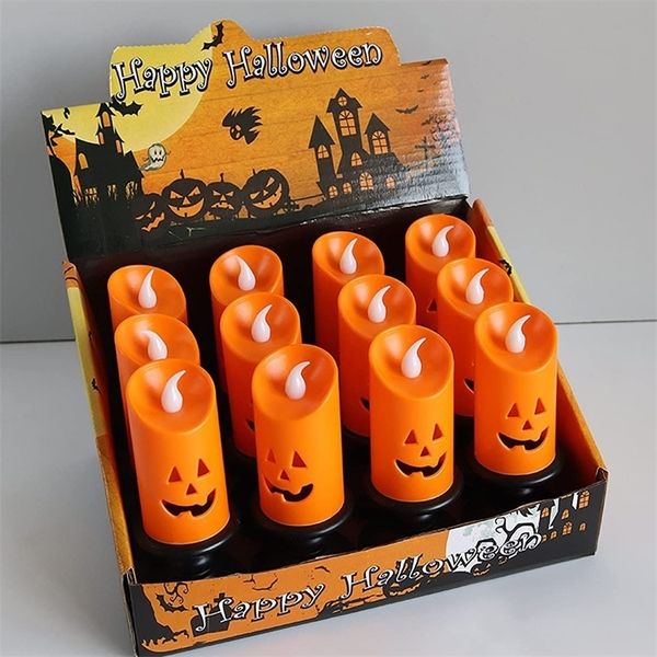 Dog Apparel Halloween Candle Light LED Stick Lamp Ornaments Props Party Party Pumpkin Decoração colorida 220921