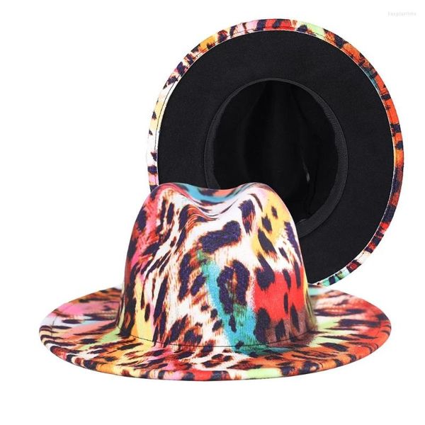 Berets 2022 Printed Tie-Dye Hat Hat Hat Women Women's Wide Brim Colore Chore Woolen Top Top Осень и Зимние мужчины ретро Панама