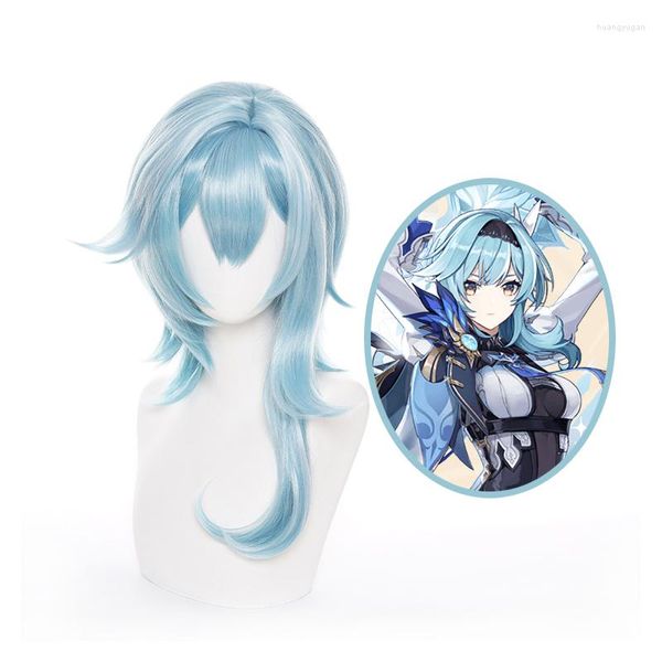 FESTIPES PARTEM GAME GENSHIN IMPACTO EULA COSPLAY WIG simulada simulada câmara resistente ao calor do calor