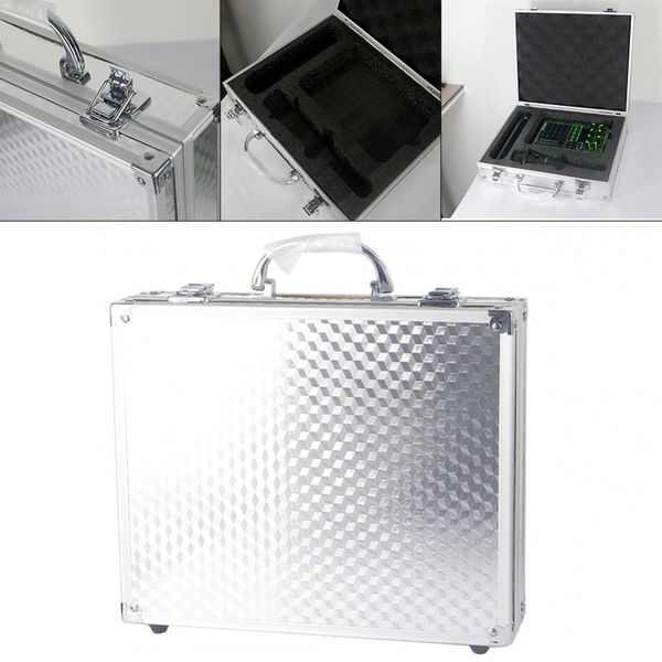 Звуковая карта микрофон алюминиевая коробка хранения микрофон хранения губки серебряной металлический чемодан