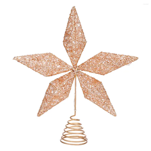 Decorazioni natalizie 1pc Glitter Wire Treetop Star Ornamento per albero di Natale Topper per ufficio, casa, centro commerciale