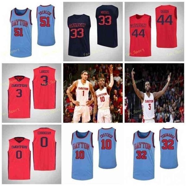 SJ NCAA College Dayton Flyers Basketball Jersey 0 Родни Чатман 1 Obi Toppin 10 Jalen Crutcher 11 Sean Loughran Custom Stitched