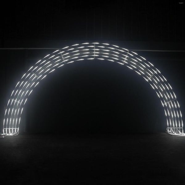 Decoração de festa Big Arch com meteoros Light Strip Wedding Stand Night Background Show