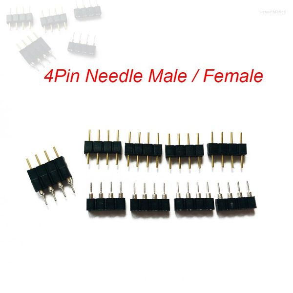 Beleuchtungszubehör 100/1000 stücke Doppel 4Pin Nadel RGB Stecker Männlich Weiblich Typ Für 3528 LED Streifen DIY Kleine Teil