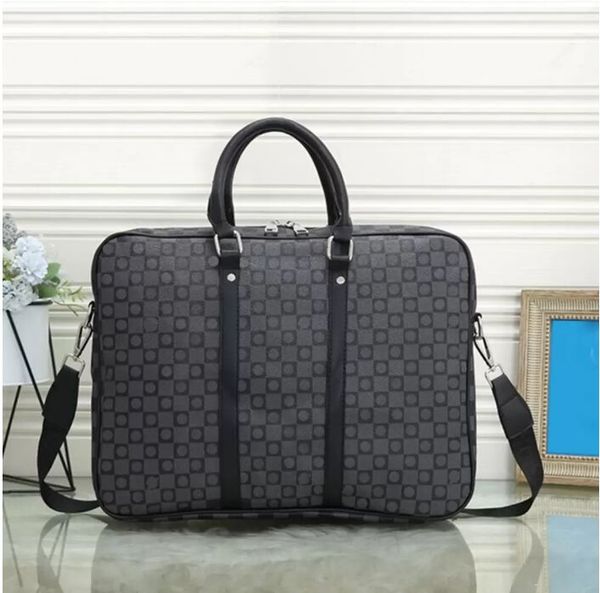 Luxus Aktentasche für Männer Frauen Geschäftsreise Laptop Handtasche Plaid Leder Fashion Classiger Messenger Bag Männliche Satchels Girls Boys Rucksäcke