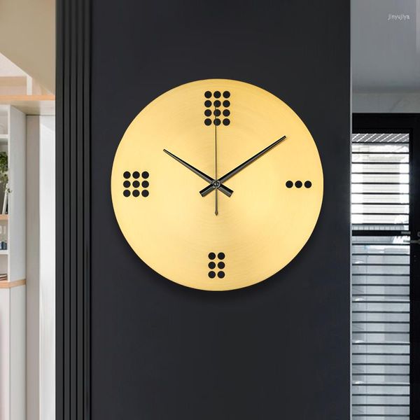 Relógios de parede criatividade pura cupper silence redonda nórdica moderna simples abstrato abstrato horloge copper decoração ek50bgz